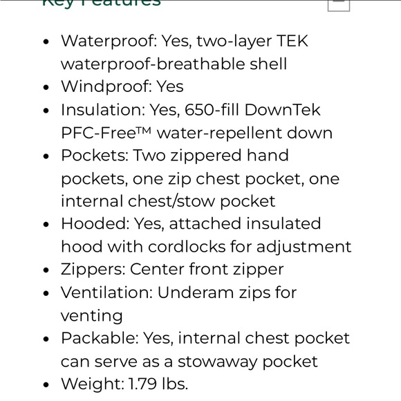 L.L. Bean Down Waterproof Ultralight Jacket - Picture 4 of 16